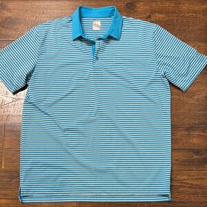Callaway Blue and White Striped Polo Shirt